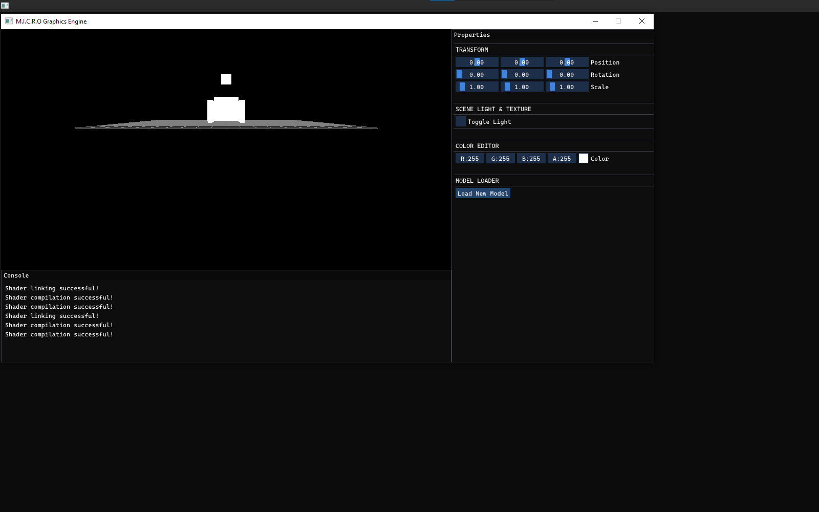 A screenshot of the original 2024 version of M.I.C.R.O, showing the early, unpolished interface before the interaction design pass.